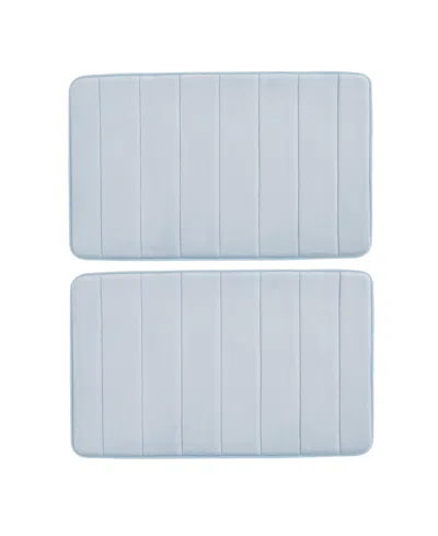 Truly Soft Solid Memory Foam 2-pc. Bath Rug, 20" X 32" In Blue