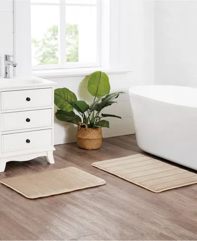 Truly Soft Solid Memory Foam 2-pc. Bath Rug Set In Brown