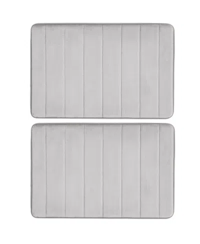 Truly Soft Solid Memory Foam 2-pc. Bath Rug, 20" X 32" In Gray