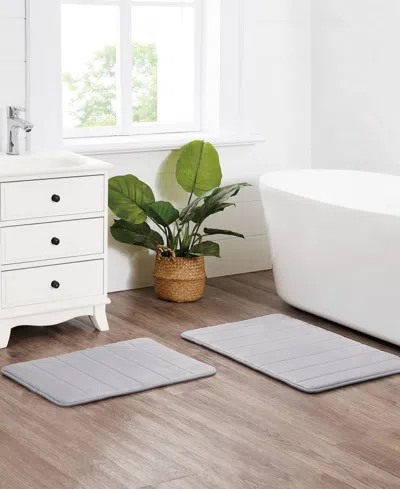 Truly Soft Solid Memory Foam 2-pc. Bath Rug, 20" X 32" In Gray