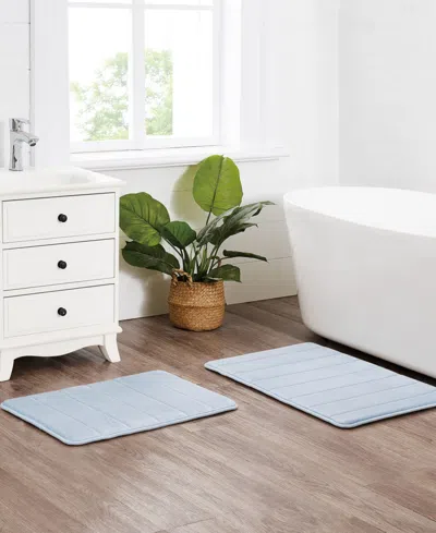Truly Soft Solid Memory Foam 2-pc. Bath Rug Set In Blue