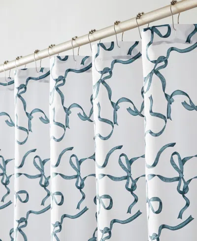 Truly Soft Printed Bow Shower Curtain In Blue