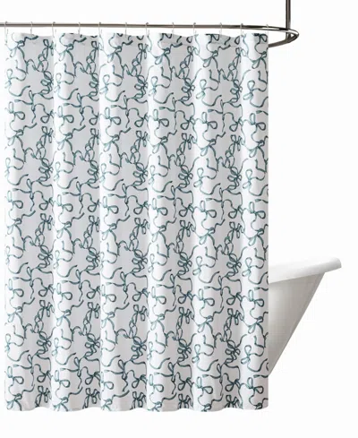 Truly Soft Printed Bow Shower Curtain In Blue