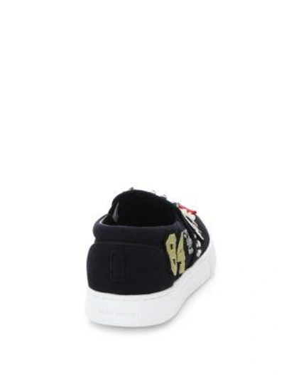 Shop Marc Jacobs Mercer Embroidered Slip-on Sneakers In Black Multicolor