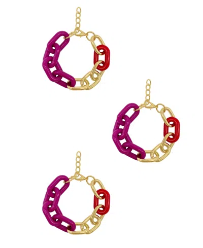 Adornia 14k Plated Oversized Link Bracelet In Gold