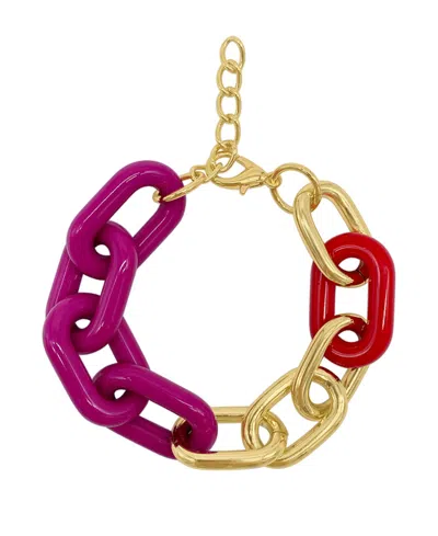 Adornia 14k Plated Oversized Link Bracelet In Gold