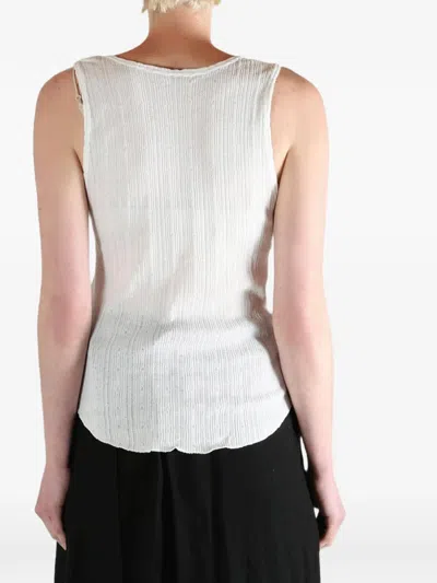 Ann Demeulemeester Rase Serafino Ruffled Tank Top In White