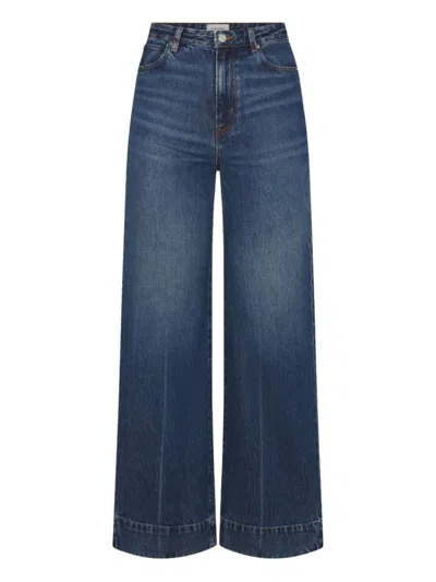 Frame Ultra-high Waist Flare Jeans With Side Slits For Women In Blue
