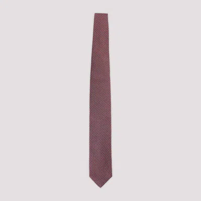 Lanvin Slim Tie Circle Dot Motif Design In Red