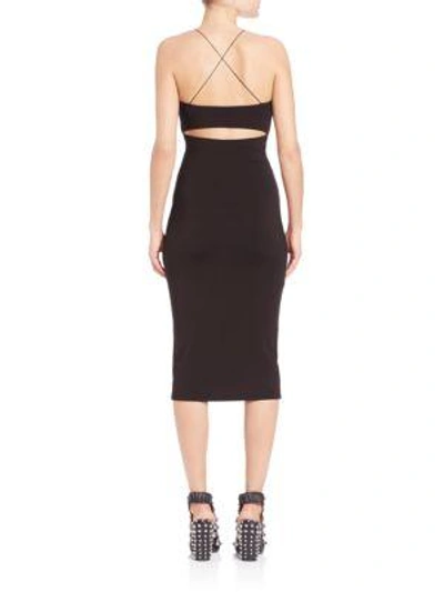 Shop Alexander Wang T Spaghetti Strap Back Cutout Tank Dress In Black