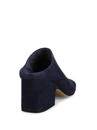 Shop Vince Petra Suede Block Heel Mules In Black