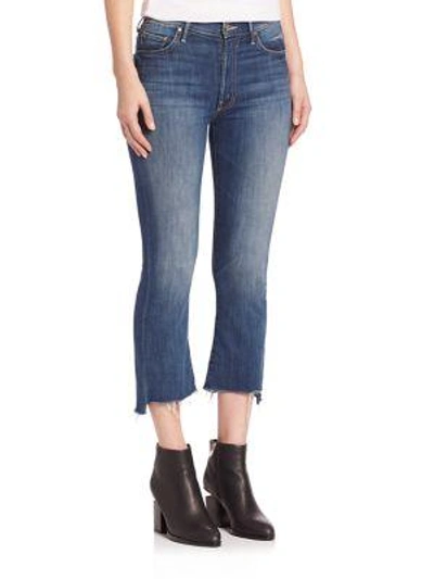 Shop Mother Insider Cropped Raw-edge Jeans In Not Rough