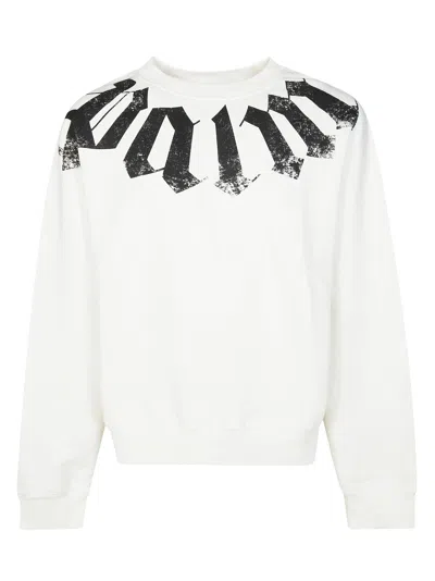 Palm Angels Men White Logo Crew Neck Sweatshirt, Xl Luxury Sweatshirts & Hoodies For Men Darveys