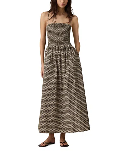 Faherty Coastal Poplin Lucia Dress In Brown