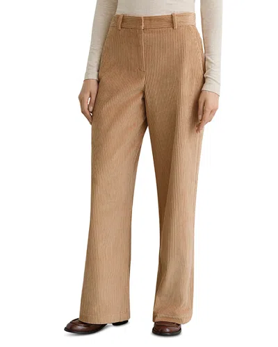 Reiss Womens Camel Stanton Flared-leg Cotton-cord Trousers In Brown