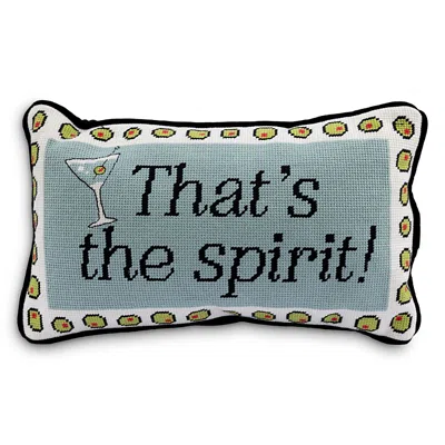 Furbish Studio Furbish That's The Spirit Needlepoint Pillow In Multi