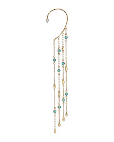 Ettika Linear Chains Statement Ear Cuff In Gold