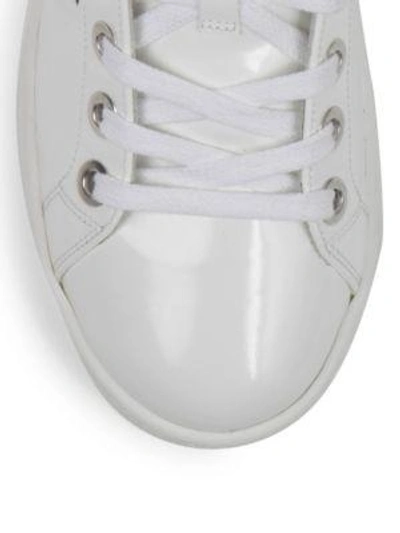 Shop Kenzo Imprime Embroidered Leather Low-top Trainers In White