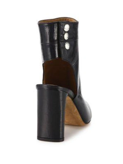 Shop Iro Matyi Cutout Leather Block-heel Booties In Black