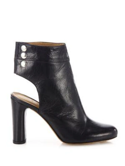 Shop Iro Matyi Cutout Leather Block-heel Booties In Black