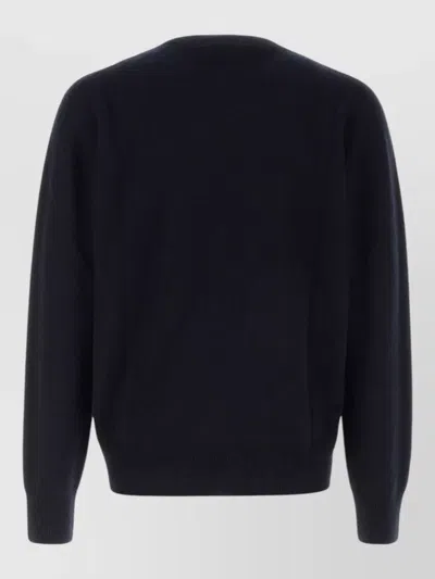 The Row Dark Navy Solid Sweater In Black