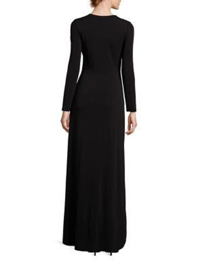 Shop Alice And Olivia Salina Tie-front Gown In Black