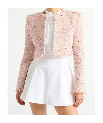 Balmain Tweed Blazer In Nylon-cotton Blend With Cupro Lining In Multi