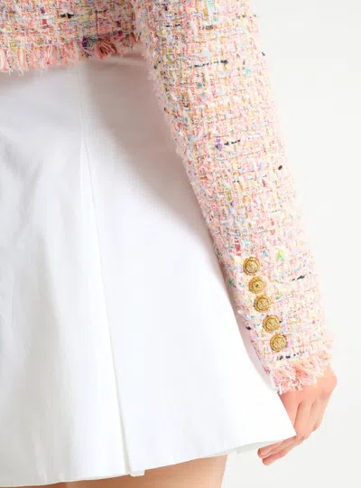 Balmain Tweed Blazer In Nylon-cotton Blend With Cupro Lining In Multi