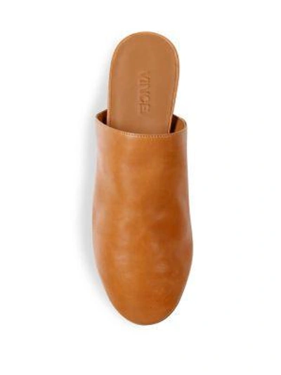 Shop Vince Oren Leather Mules In Saddle Tan