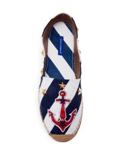 Shop Dolce & Gabbana Star-studded Anchor Espadrilles In Multi