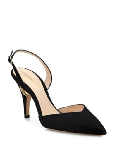 Shop Nicholas Kirkwood Penelope Pearly Suede Slingbacks In Black