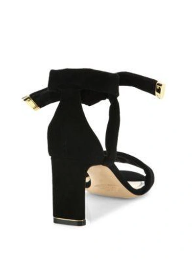 Shop Nicholas Kirkwood Ziggy Suede Ankle-tie Sandals In Black