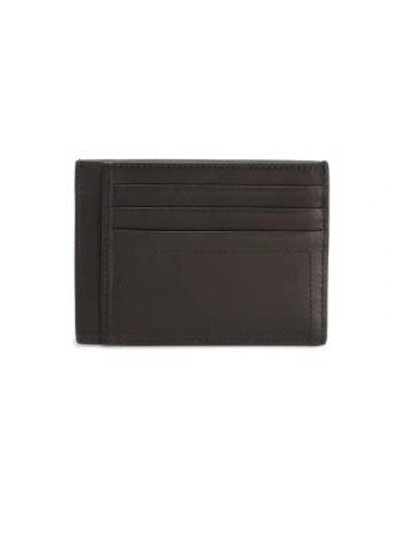 Shop Bally Leather Card Case In Chocolate