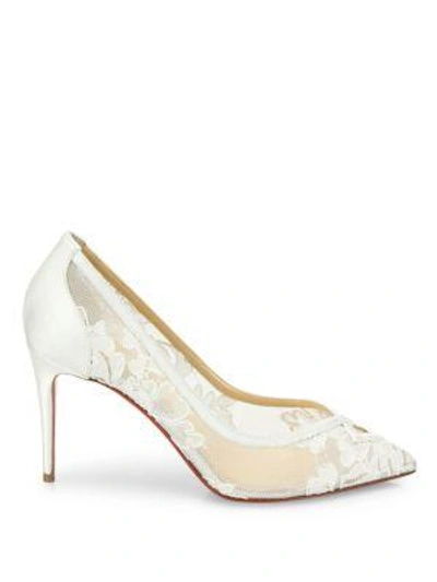 Shop Christian Louboutin Neo Floral Lace Pumps In Latte