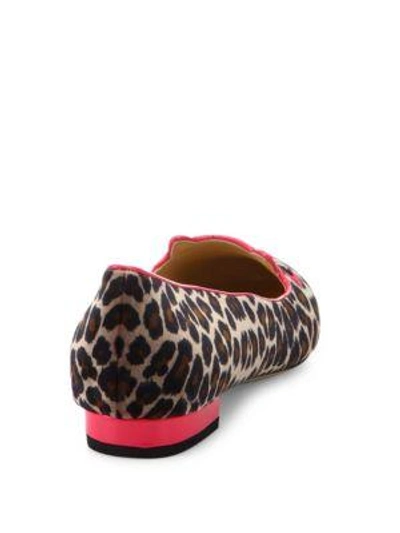 Shop Charlotte Olympia Barbie® Pretty In Pink Kitty Leopard-print Velvet Flats