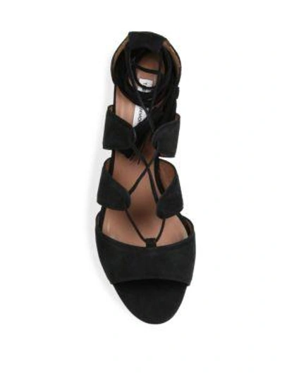 Shop Tabitha Simmons Isadora Suede Lace-up Sandals In Black