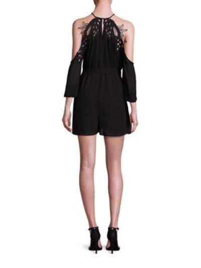 Shop Alice Mccall Fame Cold-shoulder Romper In Black