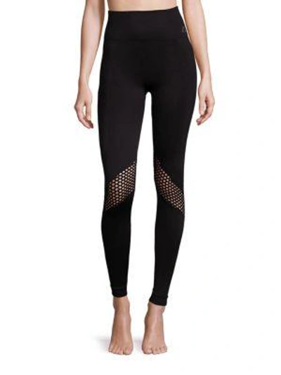 Shop Alala Mesh Detailed Seamless Tights In Black