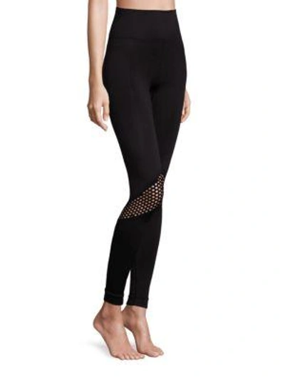 Shop Alala Mesh Detailed Seamless Tights In Black