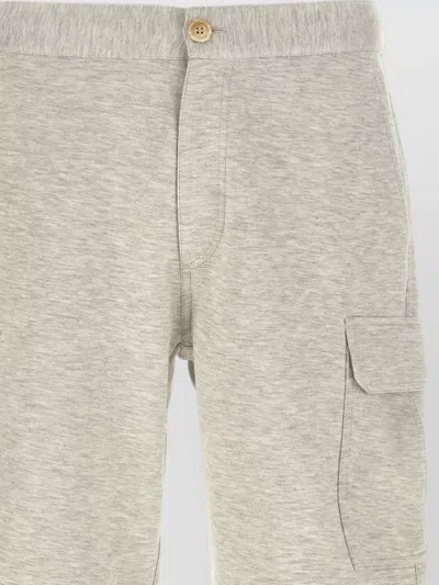 Brunello Cucinelli Grey Solid Shorts In Neutral