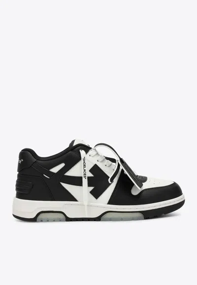 Off-white Low-top Sneakers With Iconic Branding And Rubber Sole In Black