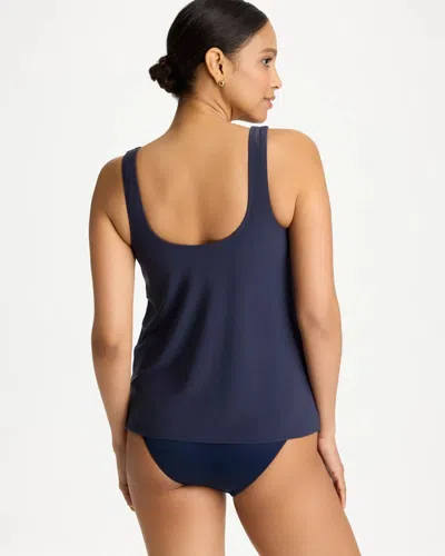 Chico's Miraclesuit Rock Solid Atria Tankini In Blue In Multi