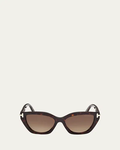 Tom Ford 55mm Butterfly Sunglasses In Brown