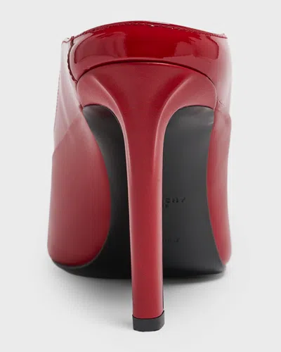 Givenchy Mixed Leather Pointed-toe Mule Pumps In Red