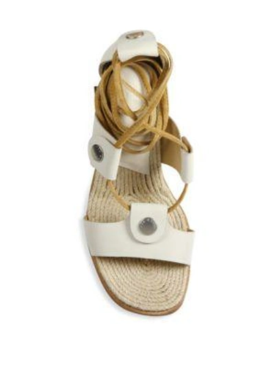 Shop Rag & Bone Eden Leather Lace-up Block Heel Sandals In Ivory