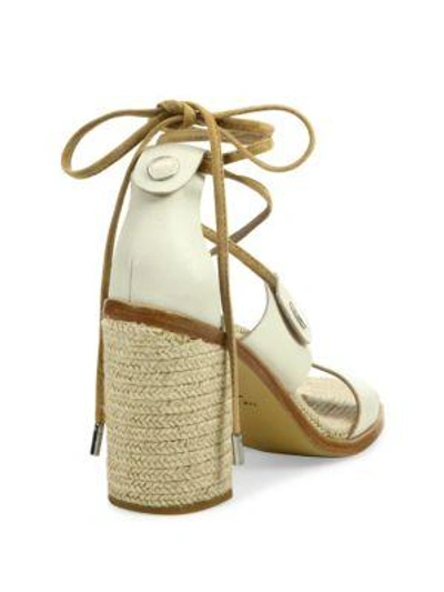 Shop Rag & Bone Eden Leather Lace-up Block Heel Sandals In Navy