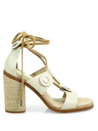 Shop Rag & Bone Eden Leather Lace-up Block Heel Sandals In Navy