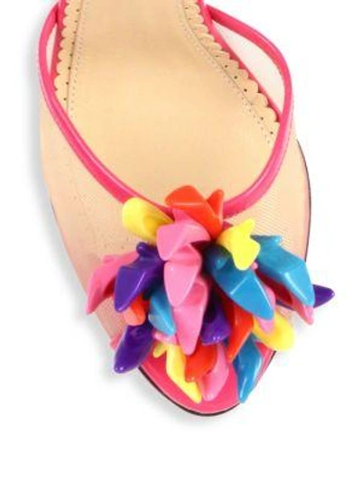 Shop Charlotte Olympia Pomeline Barbie Shoe Mesh & Patent Leather Platform Sandals In Pink