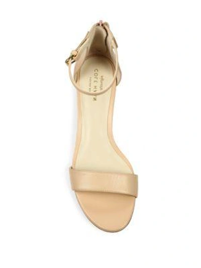 Shop Cole Haan Adderly Leather Ankle-strap Wedge Sandals In Nude