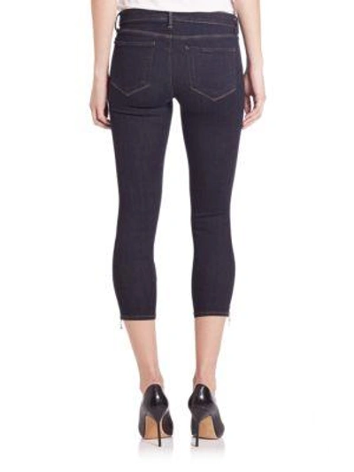 Shop L Agence Emmanuelle Mid-rise Cropped Skinny Jeans In Midnight